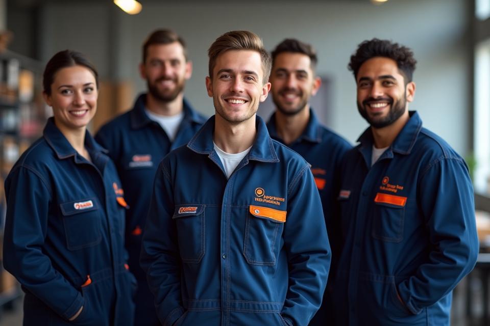 Professional Olin Plumbing technicians smiling, 960x640